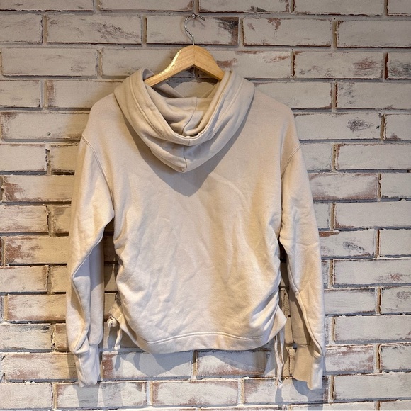 Aerie ruched side cream hooded sweatshirt hoodie size small - Picture 6 of 6